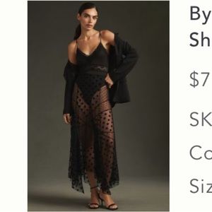 Mixed Dot Sheer Maxi Slip Skirt